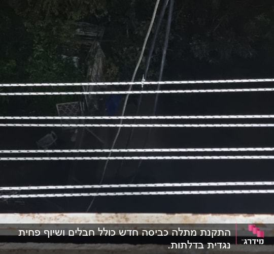 גלגלות וחבלים על מסגרת מתכת
